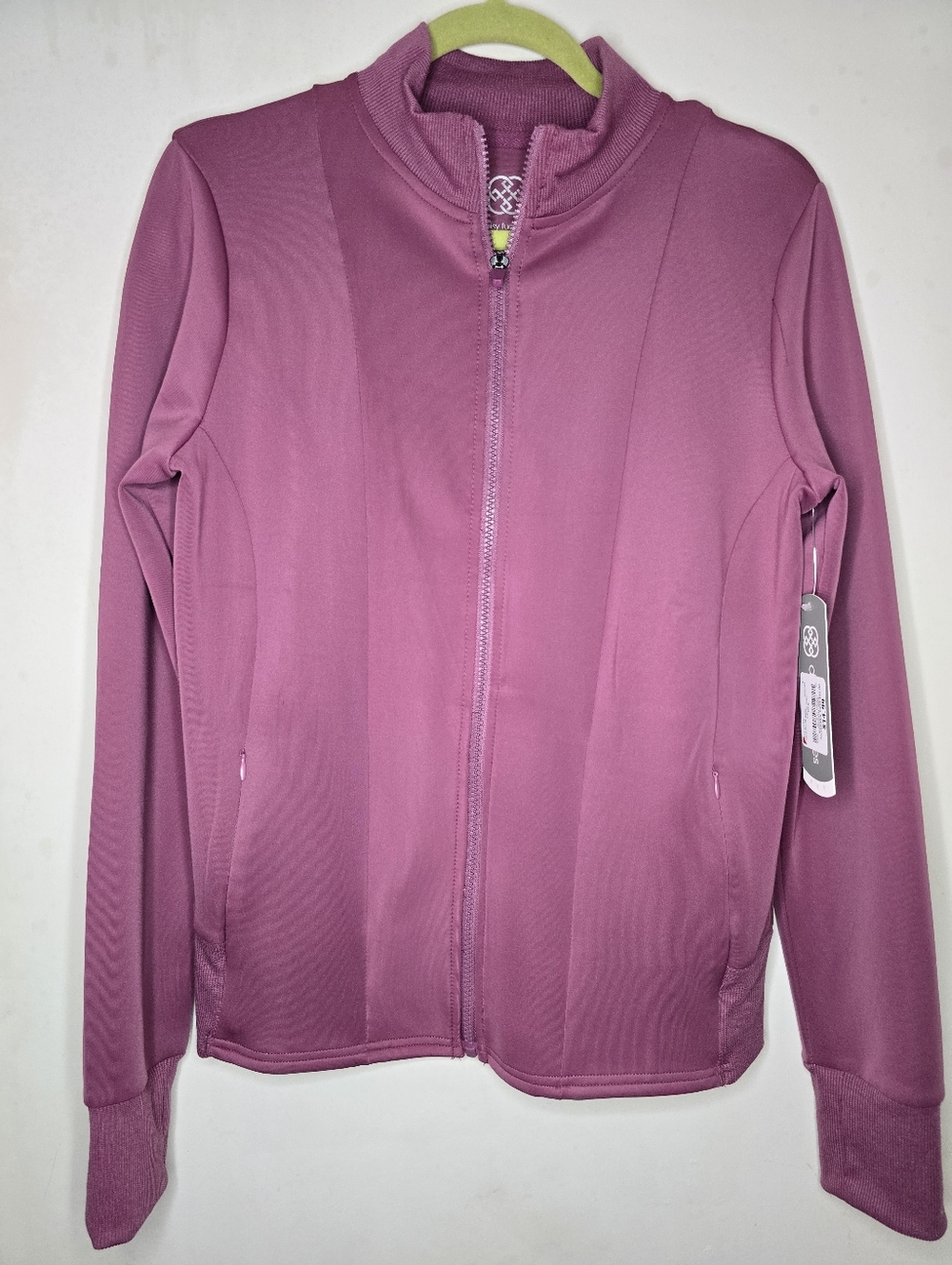 Daisy Fuentes Fit Jacket Women Medium Full Zip Athletic Track Mauve Active